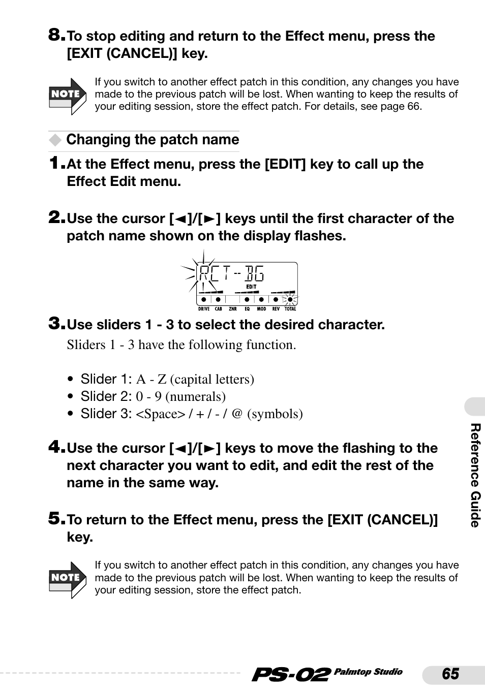 Zoom PS-02 User Manual | Page 65 / 88