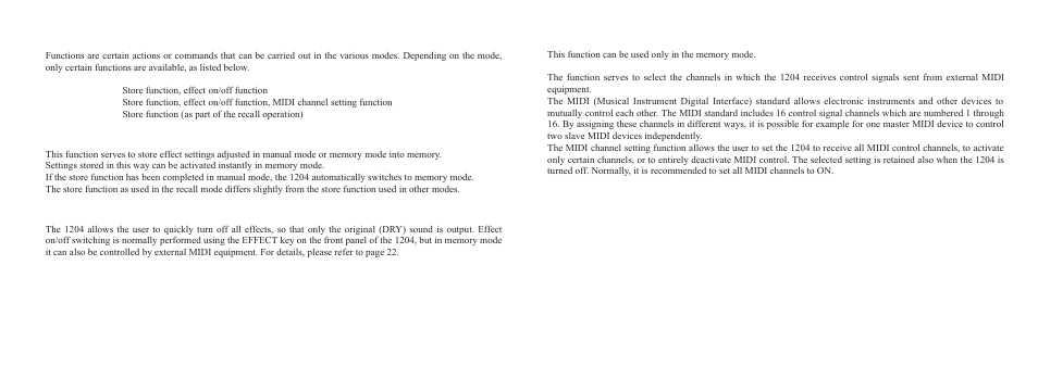 Functions | Zoom 1204 User Manual | Page 16 / 38