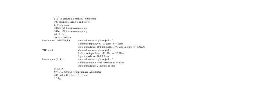 Specifications | Zoom 1204 User Manual | Page 36 / 38