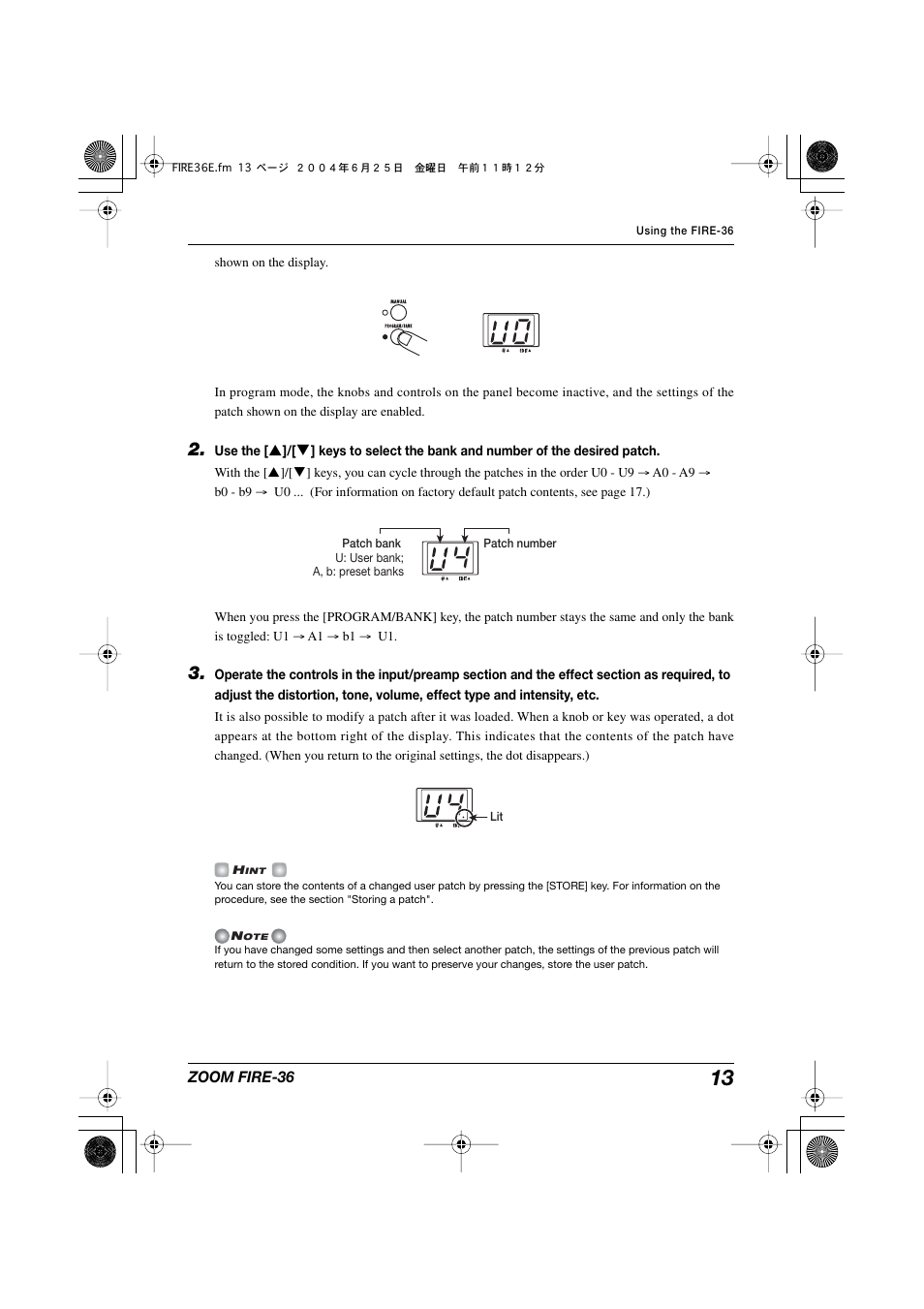 Zoom FIRE-36 User Manual | Page 13 / 26