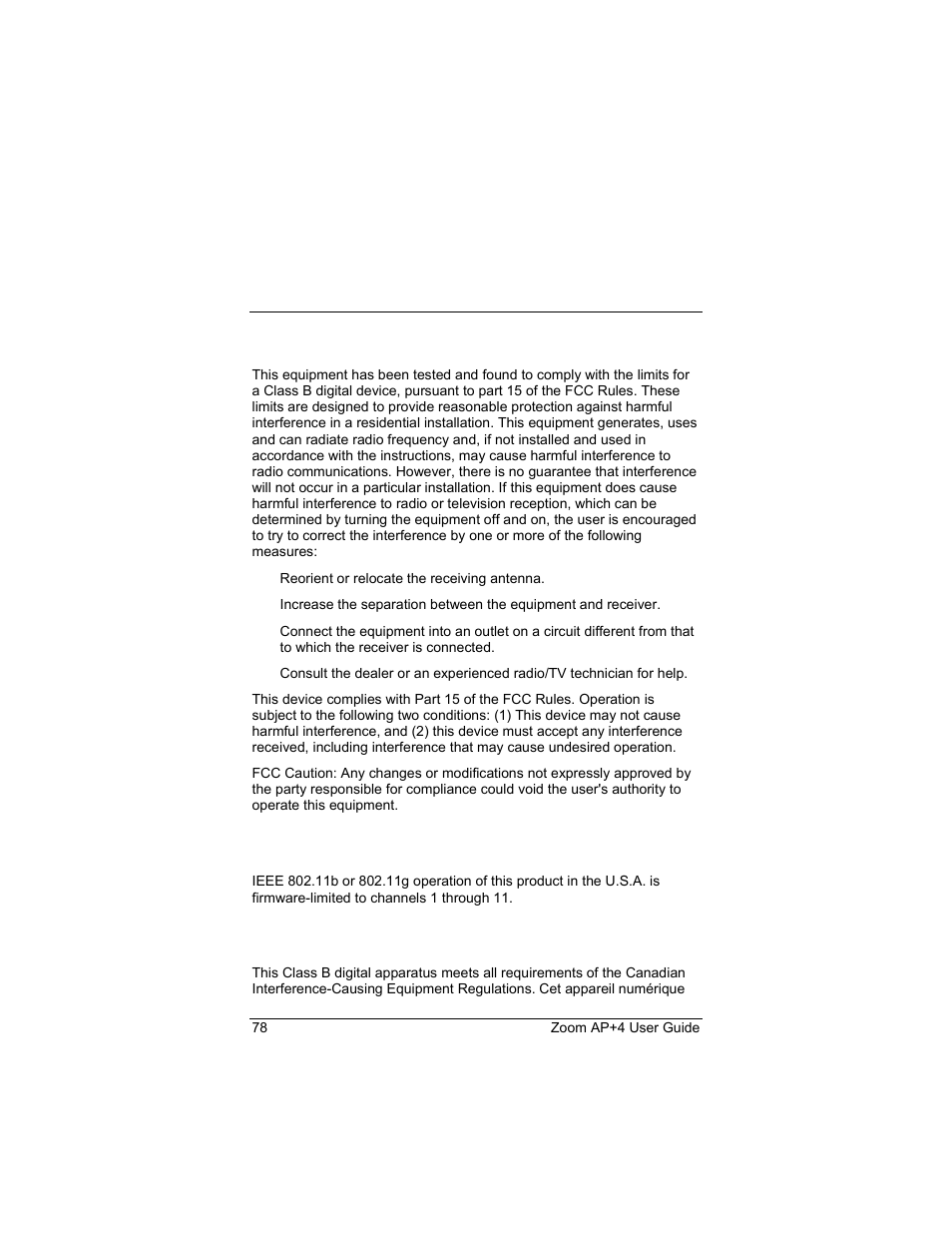 Appendix c. regulatory information, Appendix c, Regulatory information | Zoom 4420-A User Manual | Page 78 / 81