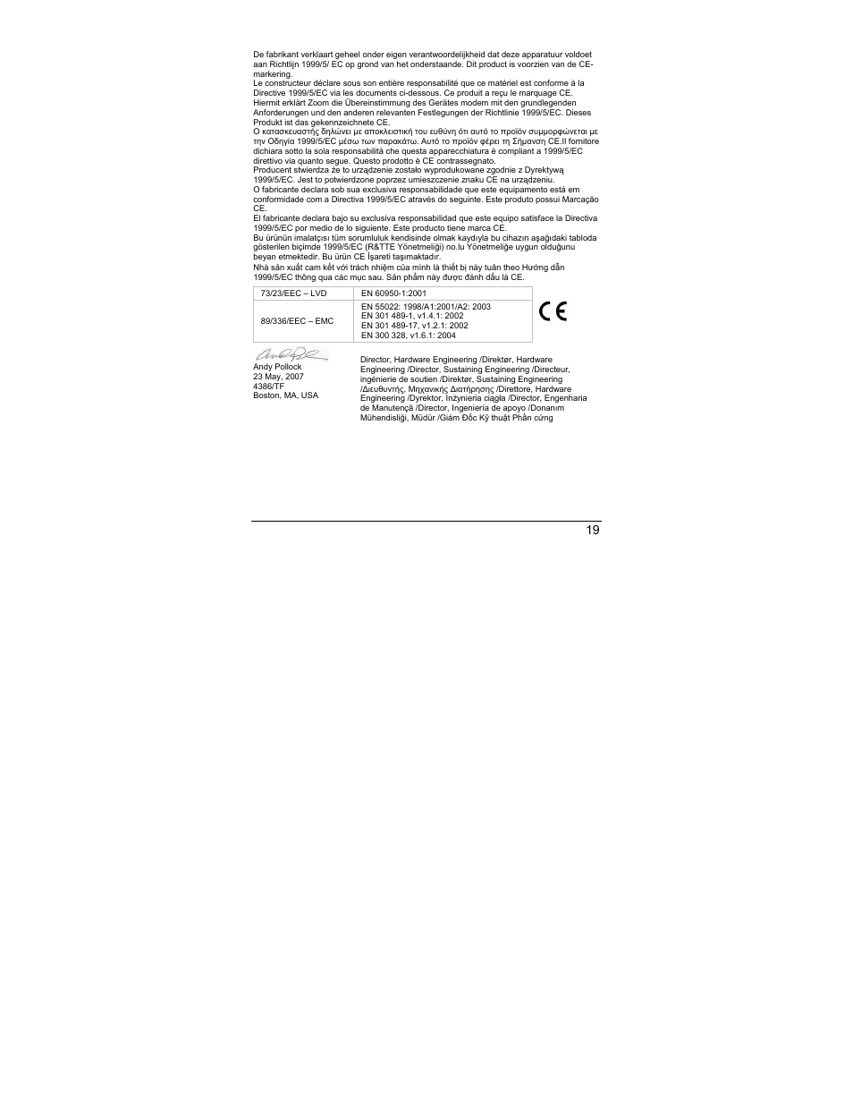 Zoom 4386/TF User Manual | Page 19 / 36