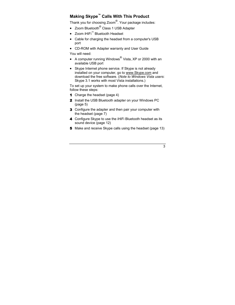 Zoom 4386/TF User Manual | Page 3 / 36