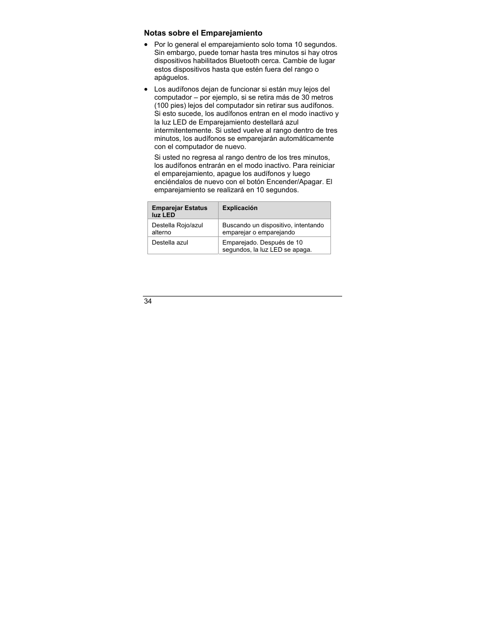 Notas sobre el emparejamiento | Zoom 4386/TF User Manual | Page 34 / 36