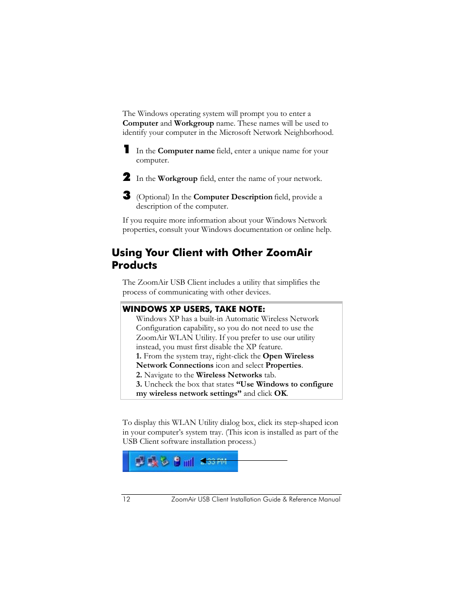 Using your client with other zoomair products, Sing, Lient with | Ther, Roducts | Zoom ZoomAir USB Client User Manual | Page 12 / 40