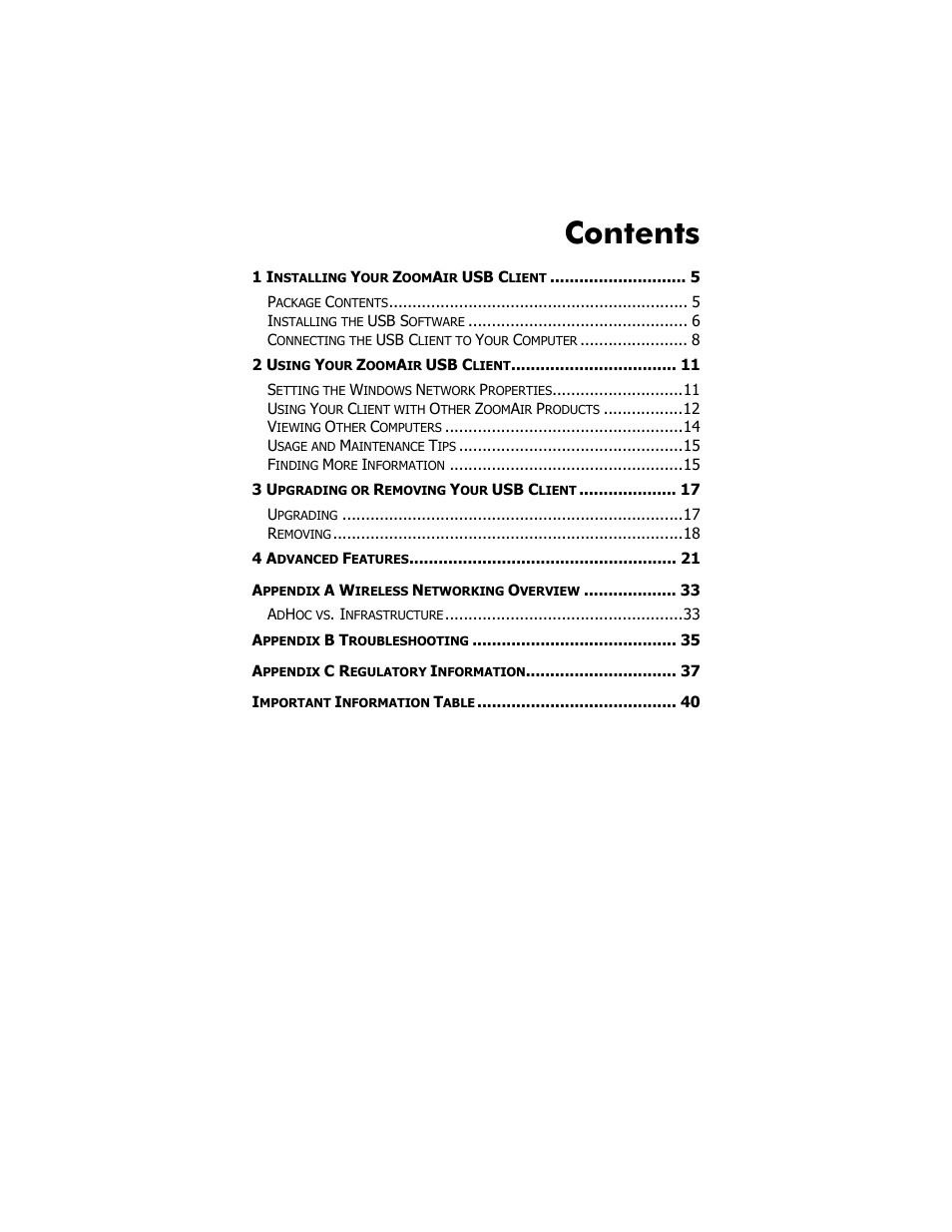 Zoom ZoomAir USB Client User Manual | Page 3 / 40