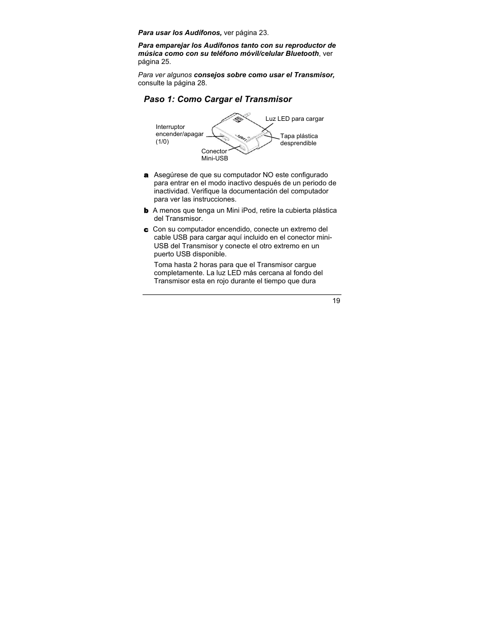 Paso 1: como cargar el transmisor | Zoom iHiFi 4411F User Manual | Page 19 / 32