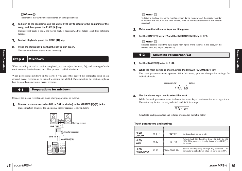 Mixdown step 4 | Zoom MRS-4 User Manual | Page 10 / 33