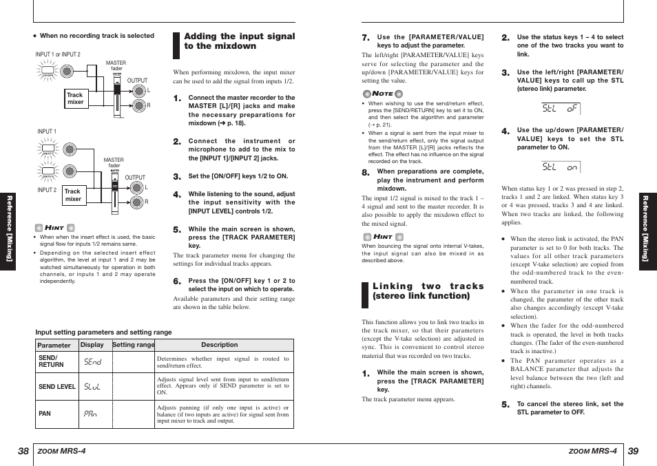 Adding the input signal to the mixdown | Zoom MRS-4 User Manual | Page 20 / 33