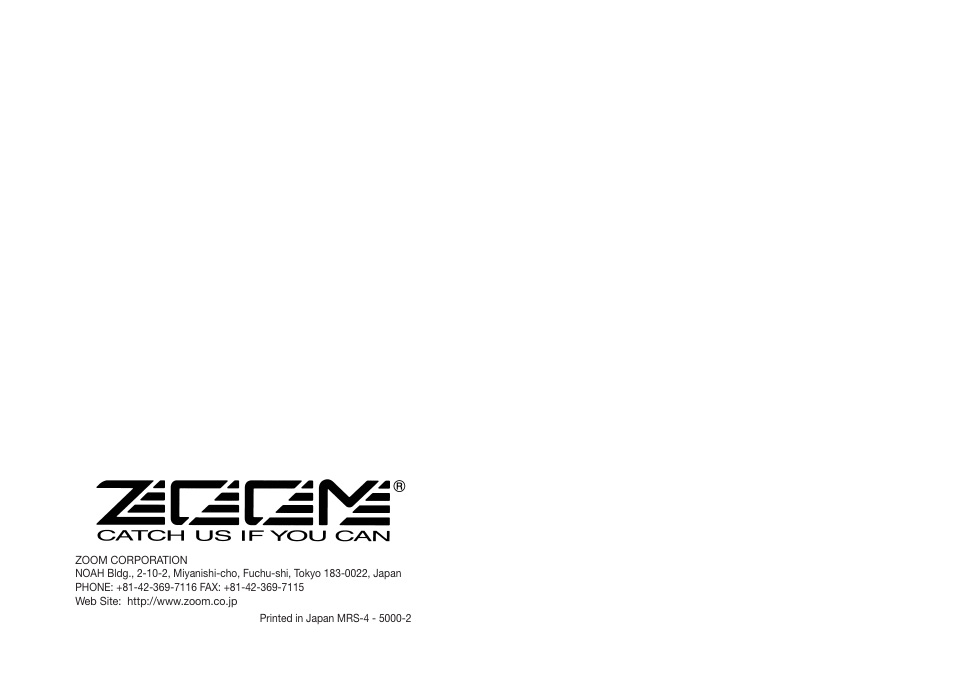 Zoom MRS-4 User Manual | Page 33 / 33
