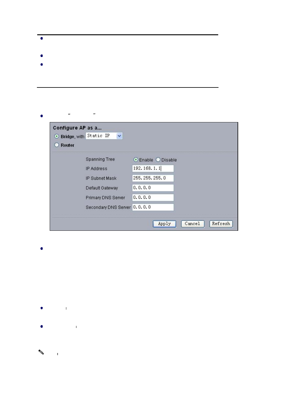 Bridge and router mode, Ip address, Ridge and | Outer, Ddress, Figure 9 configure the zmax-8210 to bridge | Z-Com ZMAX-8210-I User Manual | Page 17 / 49