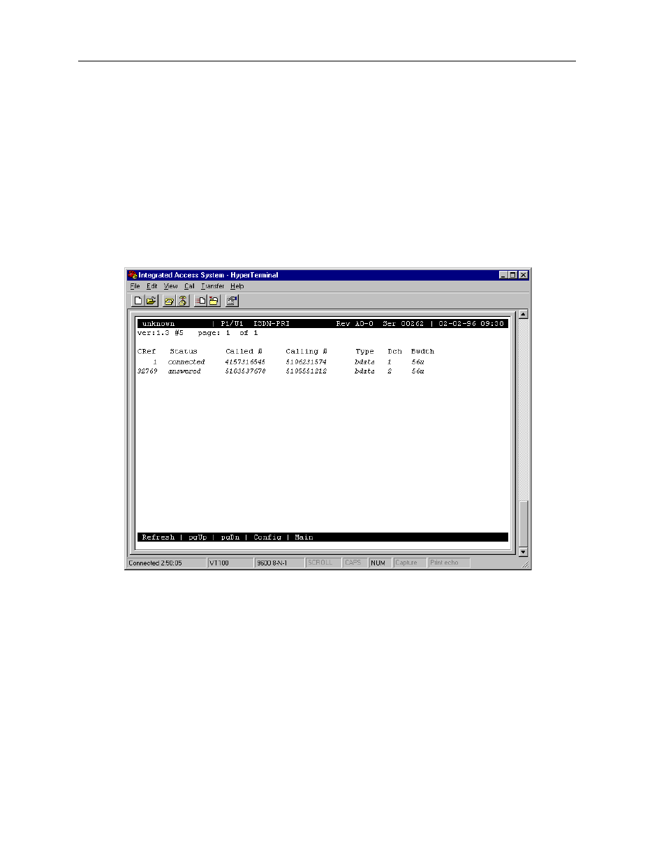 3 isdn-pri card user screens and settings, 1 isdn-pri card main screen, Isdn-pri card user screens and settings -12 | Isdn-pri card main screen -12, Isdn-pri call status screen -12 | Zhone Technologies 600 User Manual | Page 122 / 240