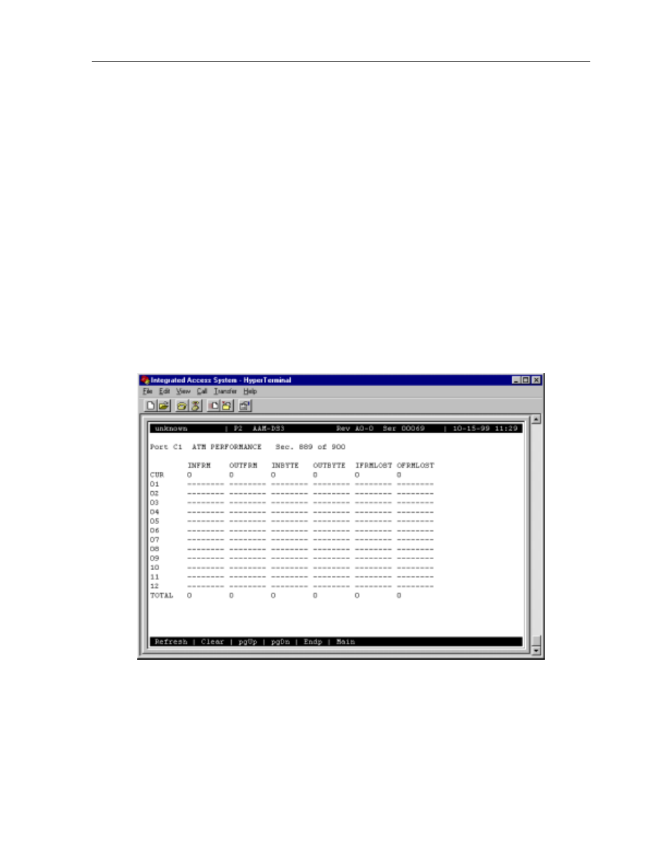 7 vbr port performance data screen | Zhone Technologies 600 User Manual | Page 95 / 240