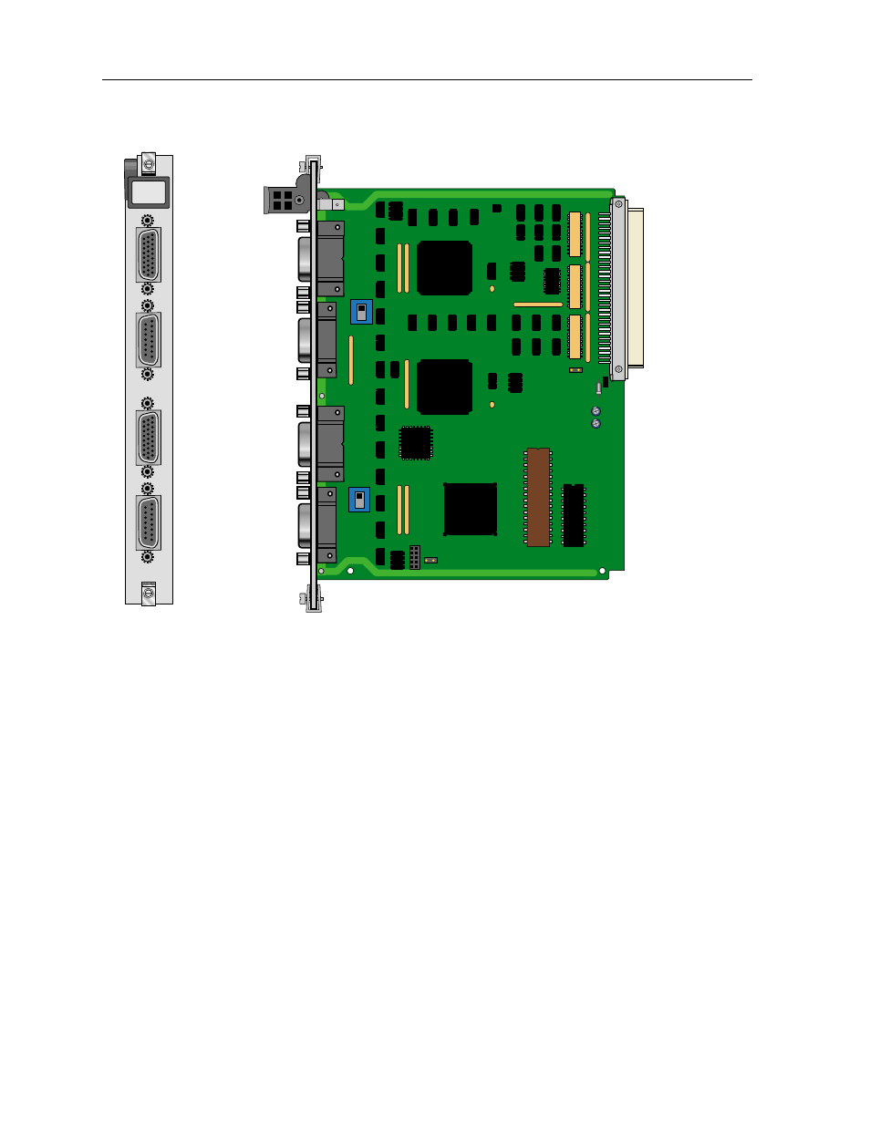 2 installing the hsu-ad 530/35 card, 5 hsu-t v35 card description (821460), Model no. running head hsu cards hsu card | Zhone Technologies 900 User Manual | Page 16 / 176