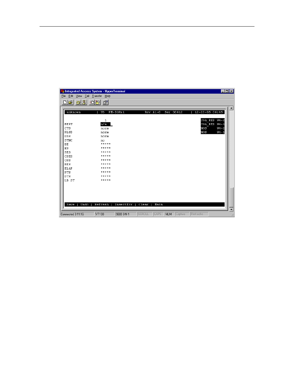 2 pm-ior test screen, Pm-ior test screen -11, Typical pm-ior test screen -11 | Zhone Technologies 900 User Manual | Page 171 / 176