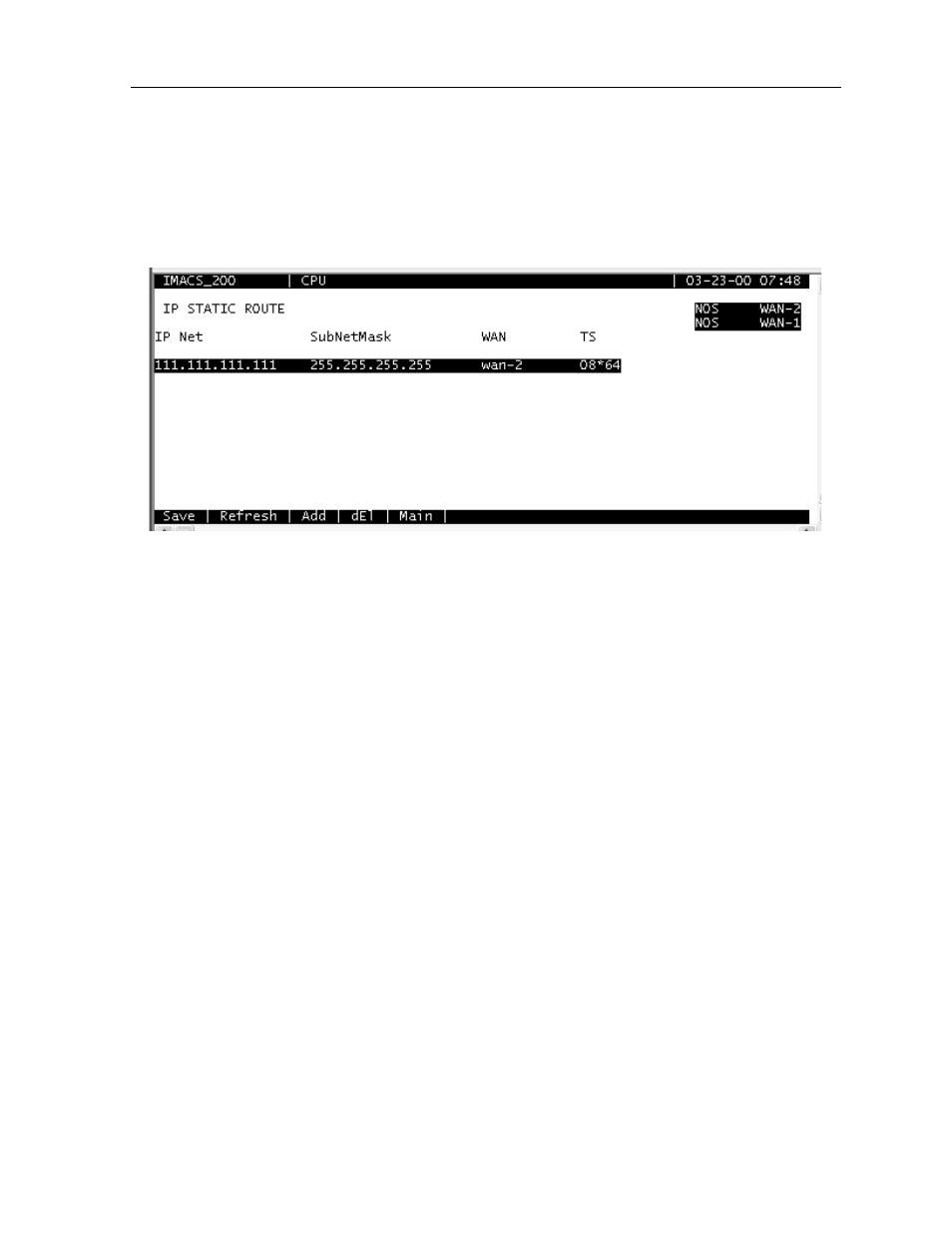 Setting up a static ip route on the imacs-200 -23, Imacs-200 general features remote administration | Zhone Technologies IMACS-200 User Manual | Page 107 / 294