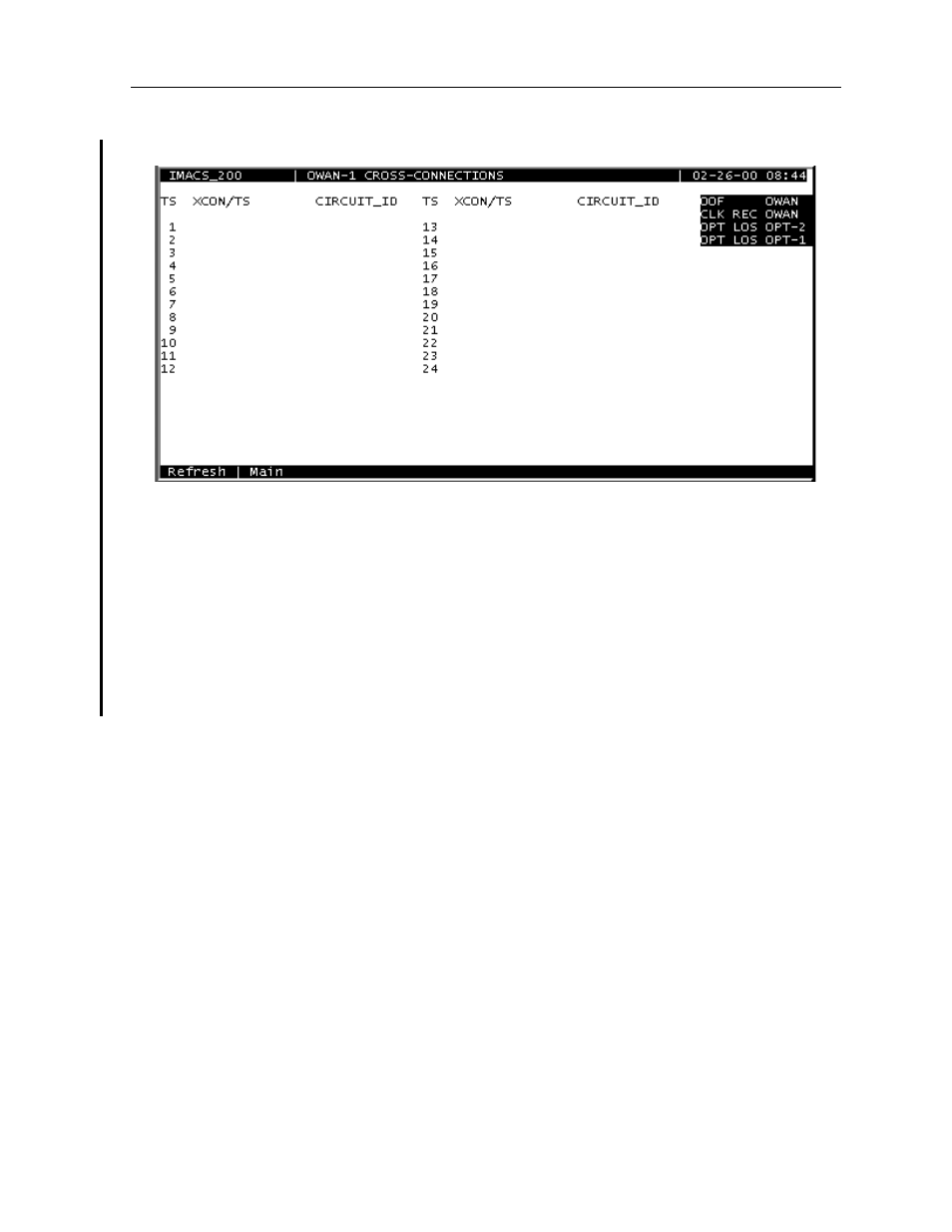 2 test screen, Test screen -11, Xcon screen for t1 -11 | Zhone Technologies IMACS-200 User Manual | Page 241 / 294