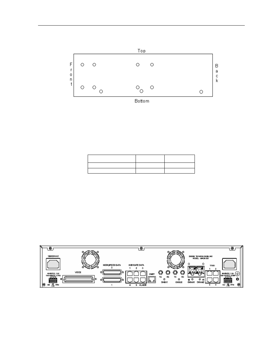 3 connector types, Connector types -5, Imacs-200 rear panel -5 | Zhone Technologies IMACS-200 User Manual | Page 31 / 294