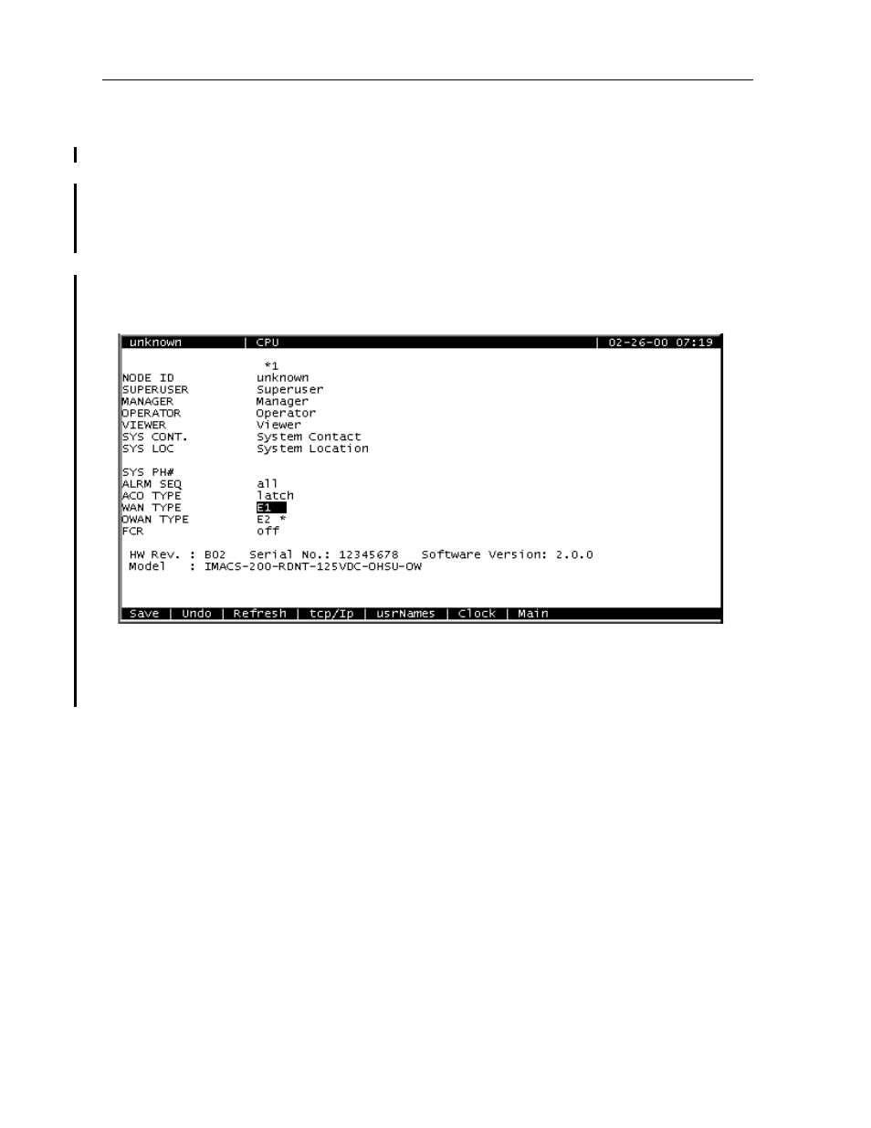 Wan and owan interface un-provisioned setting -4 | Zhone Technologies IMACS-200 User Manual | Page 46 / 294