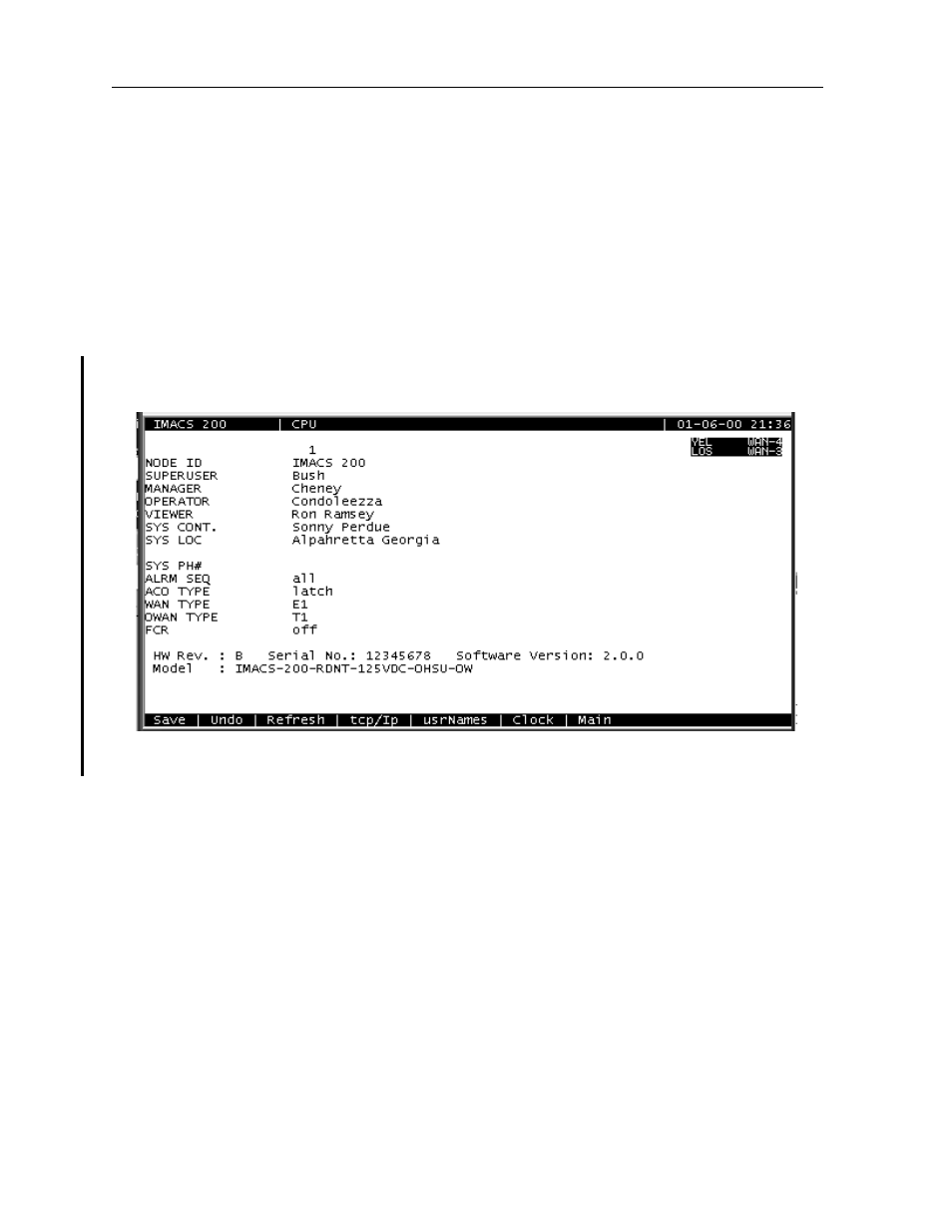 3 cpu user screens and settings, 1 cpu main screen | Zhone Technologies IMACS-200 User Manual | Page 86 / 294