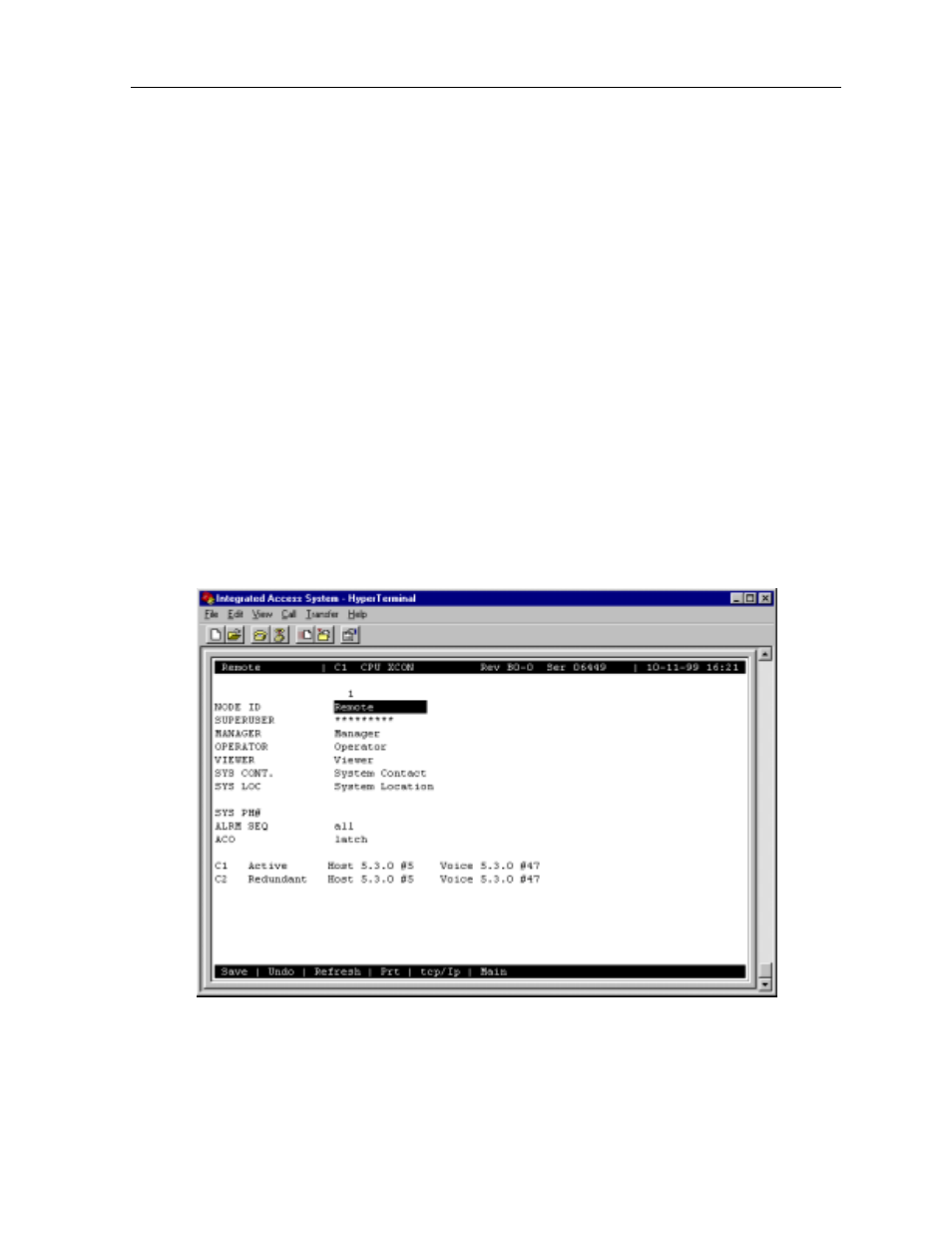 12 remote login using the d channel, Remote login using the d channel -37, Cpu card screen -37 | Acs-pri/bri card configuring isdn features | Zhone Technologies 800 User Manual | Page 103 / 138