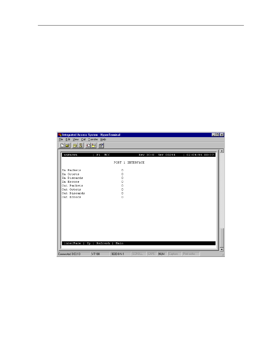 4 network port statistics screen | Zhone Technologies 800 User Manual | Page 59 / 138
