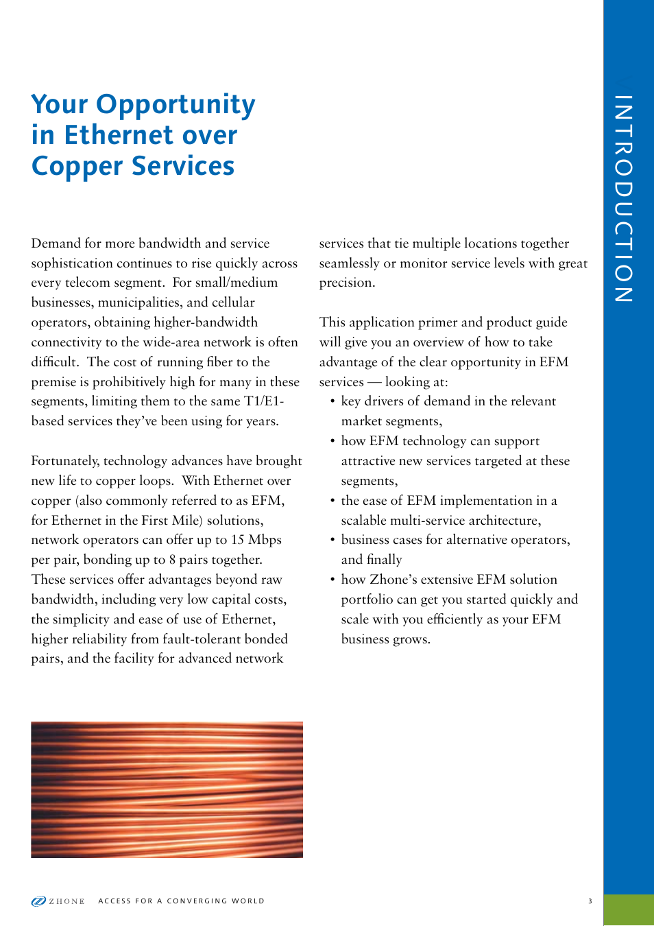 Your opportunity in ethernet over copper services | Zhone Technologies ZTI-PG User Manual | Page 3 / 16