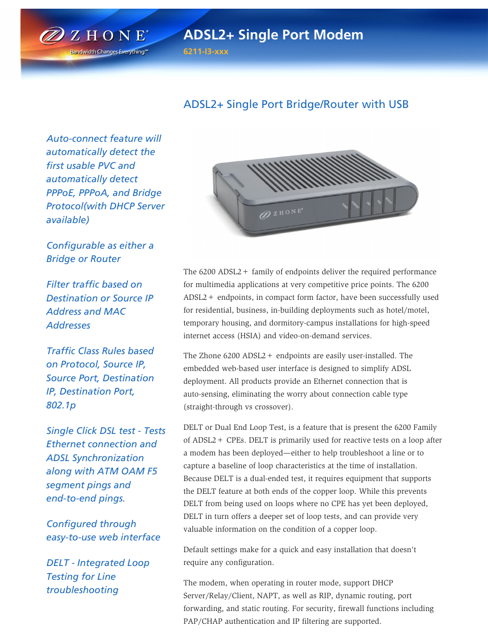 Zhone Technologies 6211-I3-xxx User Manual | 2 pages