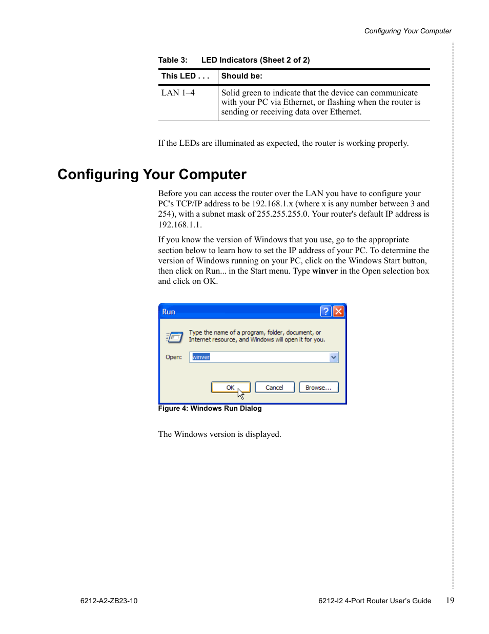 Configuring your computer | Zhone Technologies 6212-I2 User Manual | Page 19 / 84