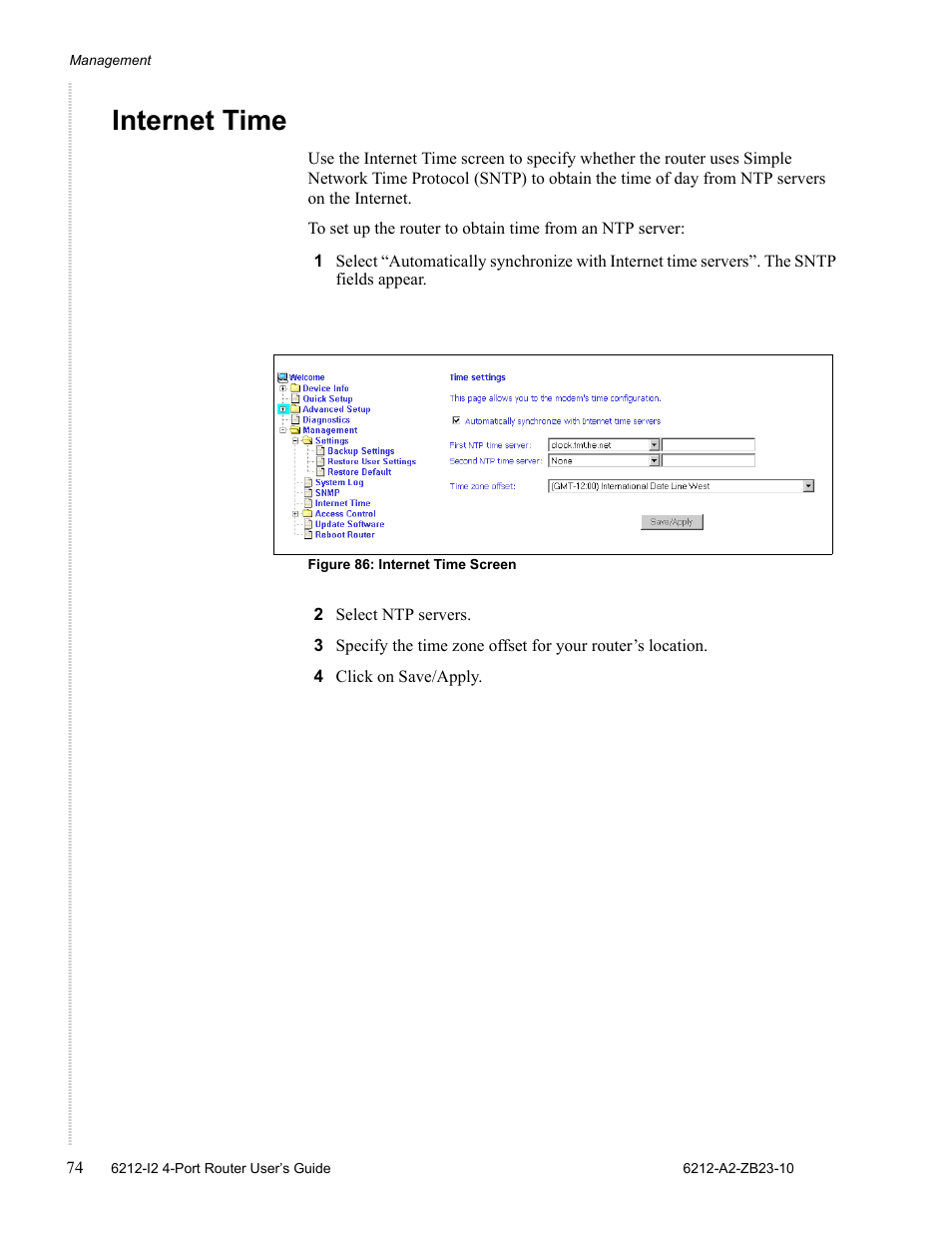 Internet time | Zhone Technologies 6212-I2 User Manual | Page 74 / 84