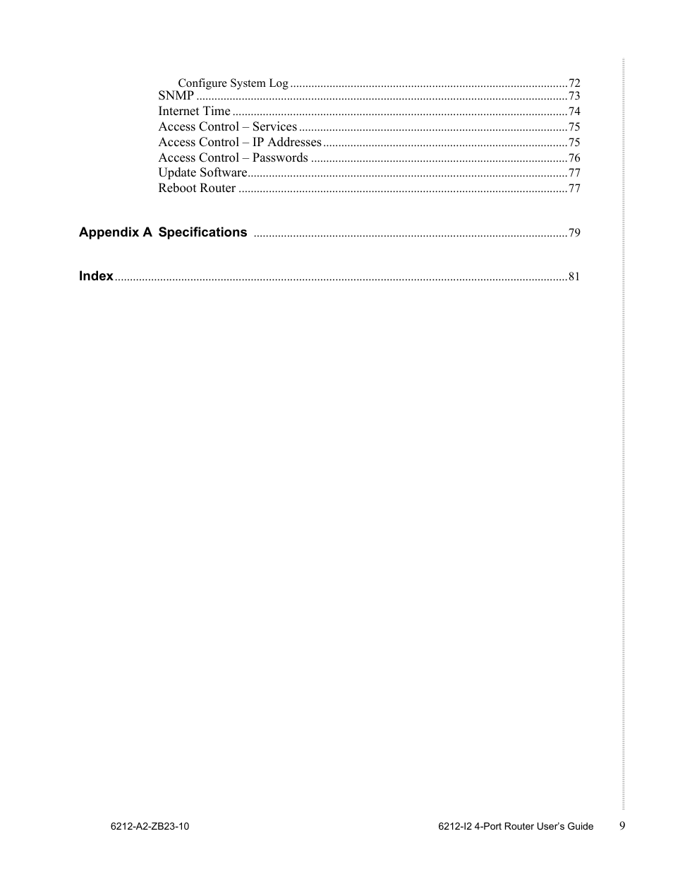 Zhone Technologies 6212-I2 User Manual | Page 9 / 84