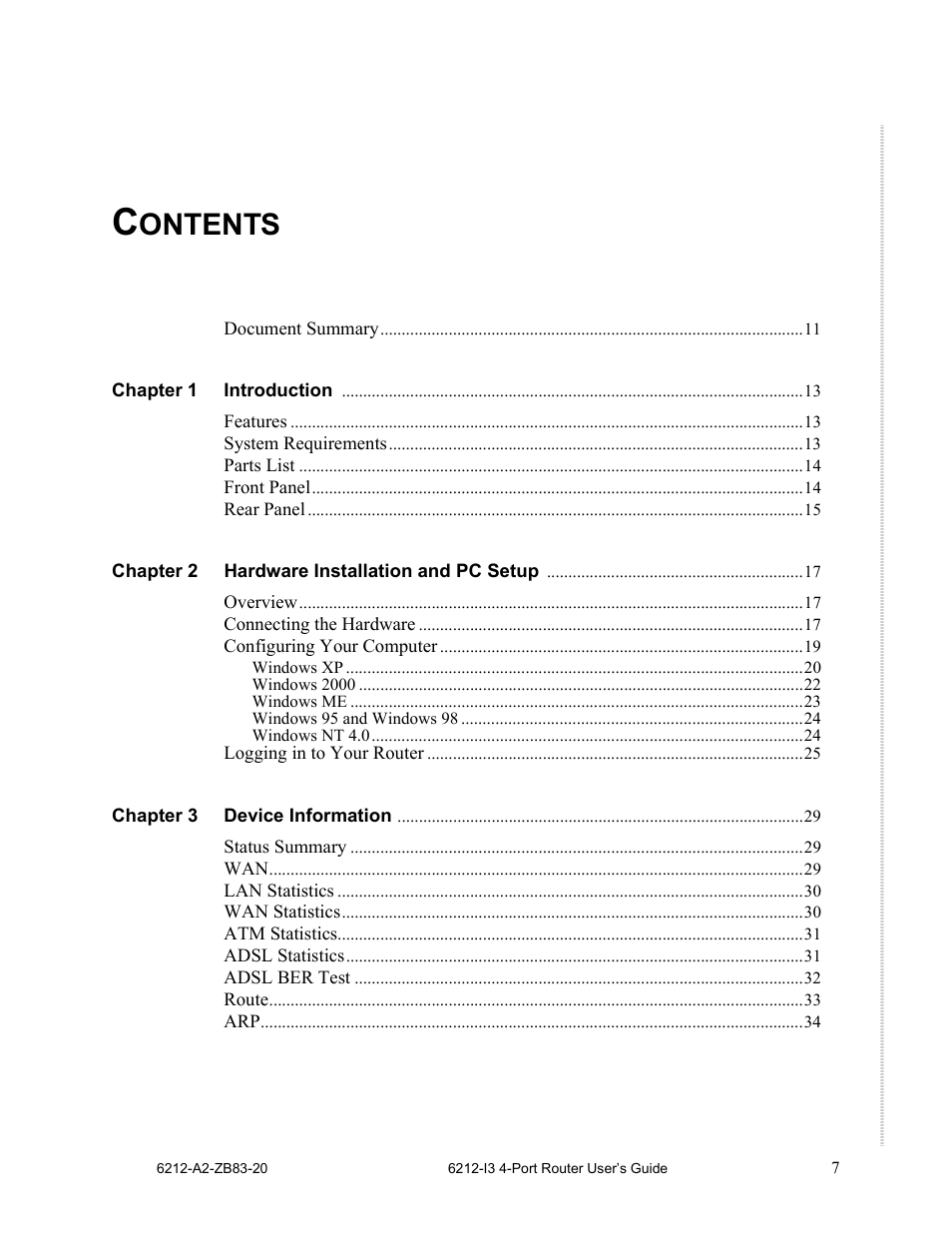 Ontents | Zhone Technologies 6212 User Manual | Page 7 / 84