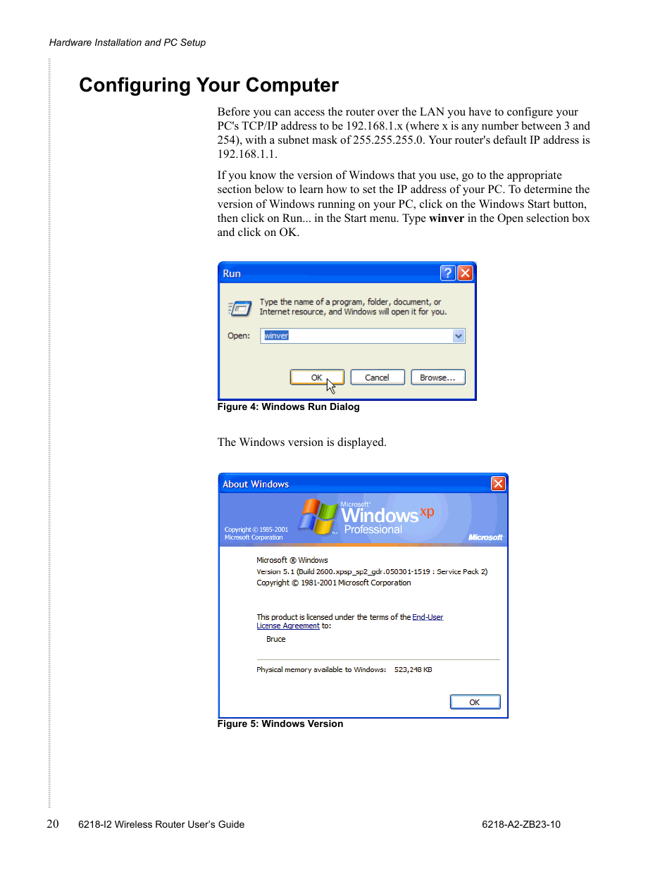 Configuring your computer | Zhone Technologies 6218-I2 User Manual | Page 20 / 94