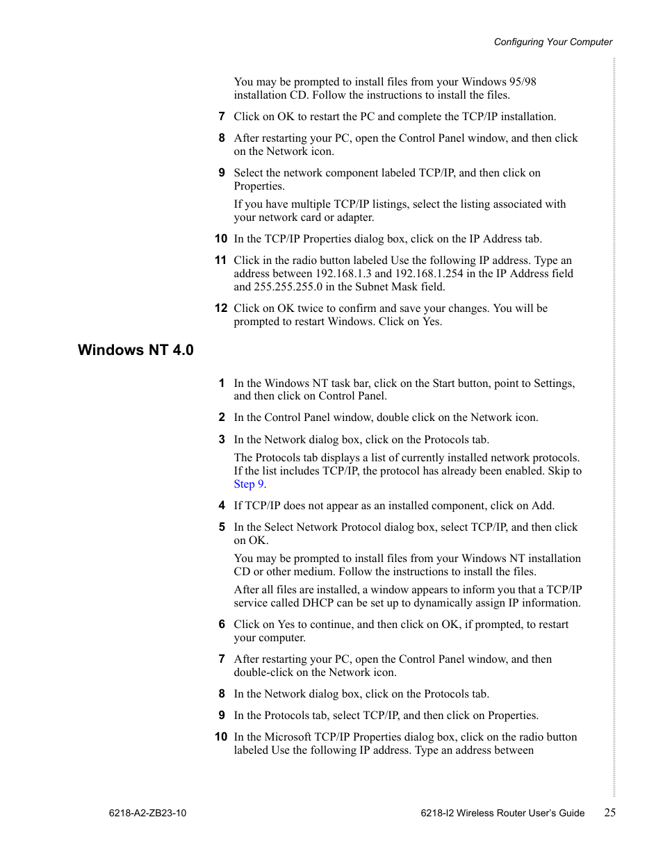 Windows nt 4.0 | Zhone Technologies 6218-I2 User Manual | Page 25 / 94