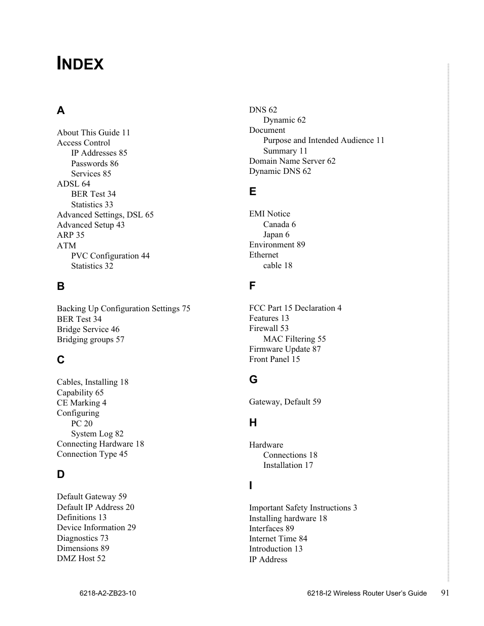 Index, Ndex | Zhone Technologies 6218-I2 User Manual | Page 91 / 94