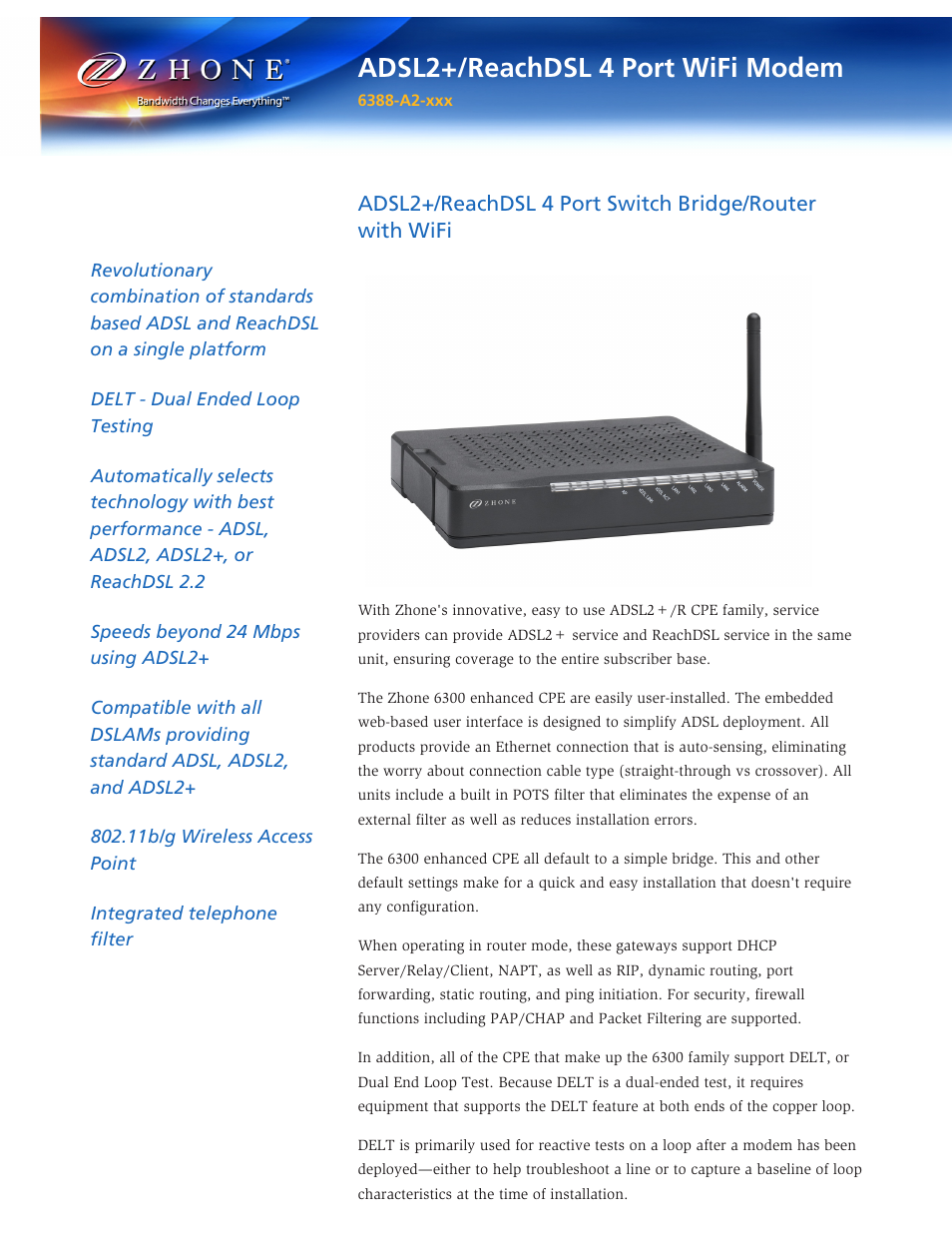 Zhone Technologies 6388-A1-XXX User Manual | 2 pages