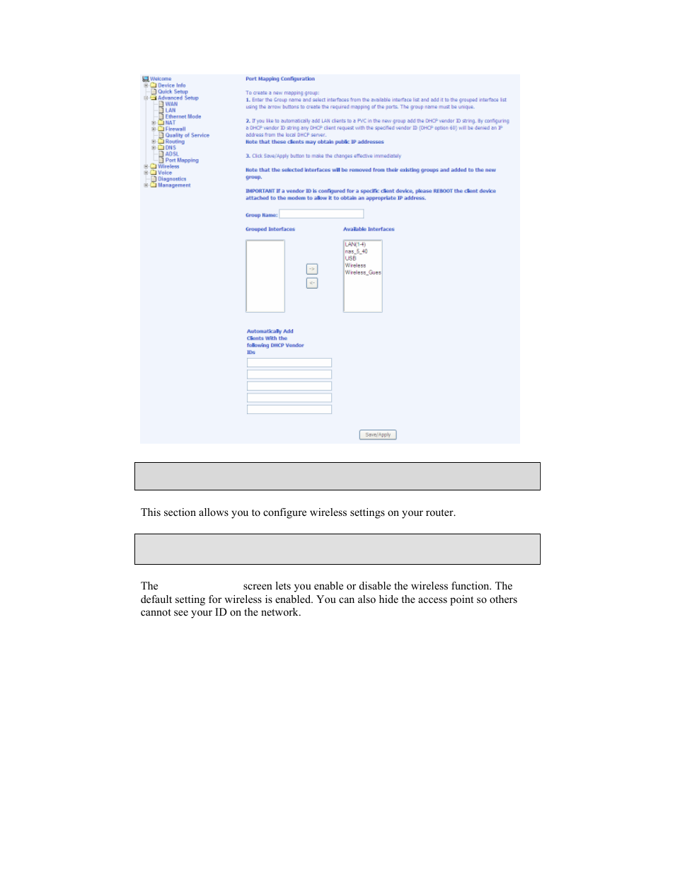 Wireless, Basic | Zhone Technologies 6238-I2 User Manual | Page 53 / 79