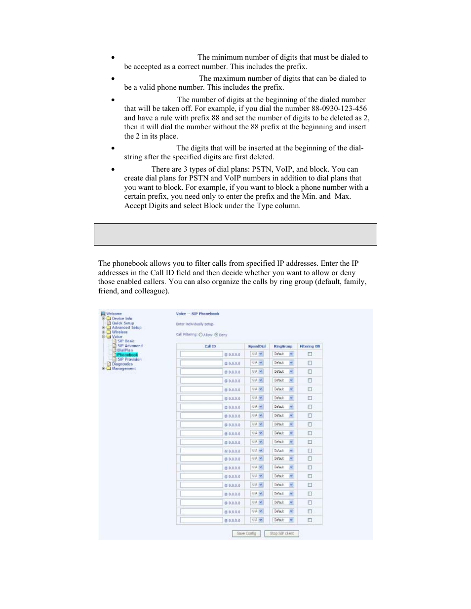 Phonebook | Zhone Technologies 6238-I2 User Manual | Page 66 / 79