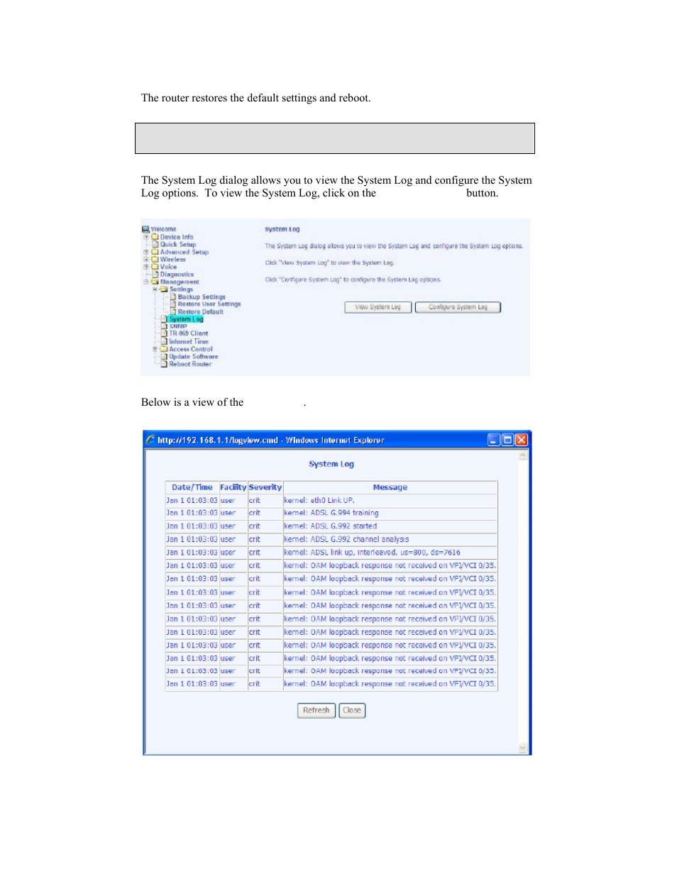 System log | Zhone Technologies 6238-I2 User Manual | Page 72 / 79