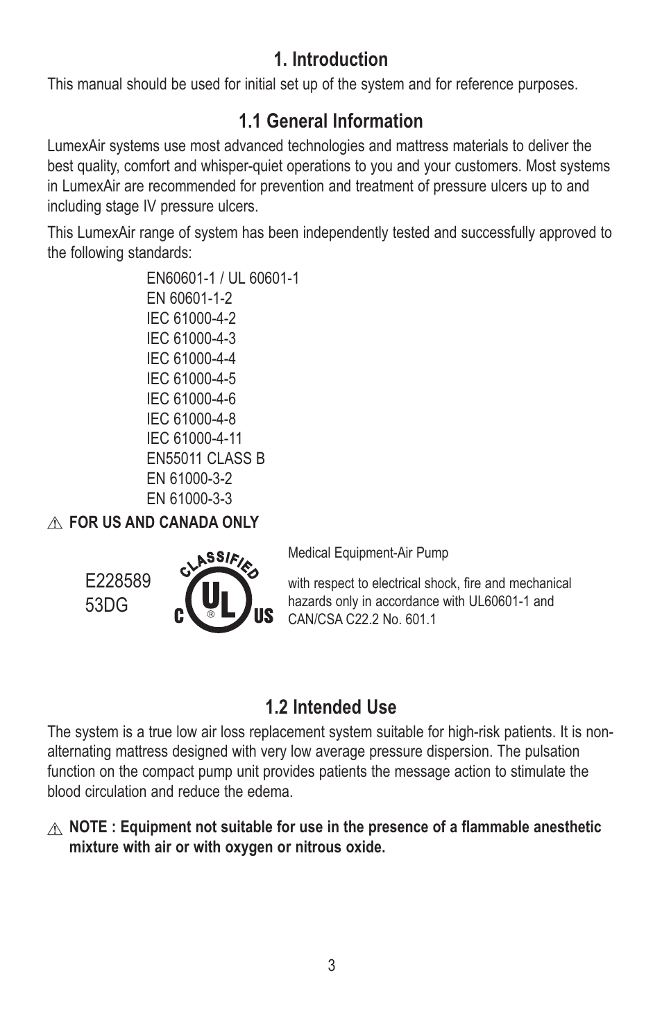 Introduction, 1 general information, 2 intended use | Lumex Syatems 763400A User Manual | Page 4 / 15