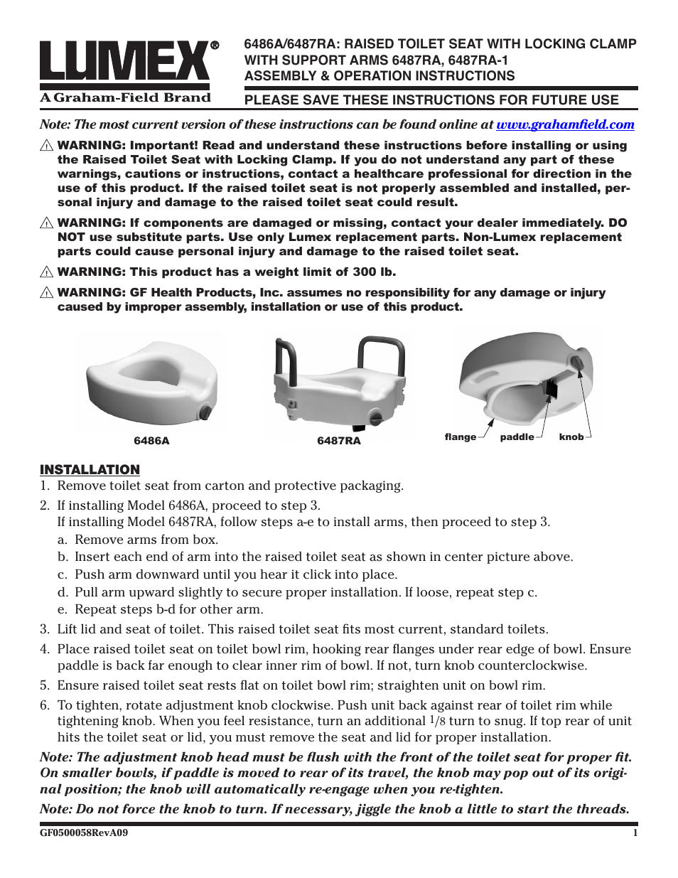 Lumex Syatems 6487RA User Manual | 2 pages