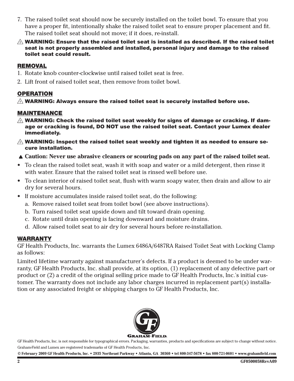 Lumex Syatems 6487RA User Manual | Page 2 / 2
