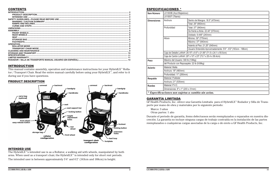 Lumex Syatems HYBRIDLX LX1000 User Manual | Page 2 / 12