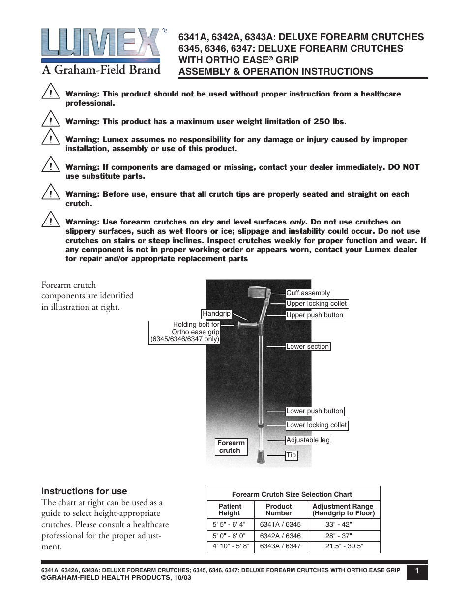 Lumex Syatems 6341A User Manual | 2 pages