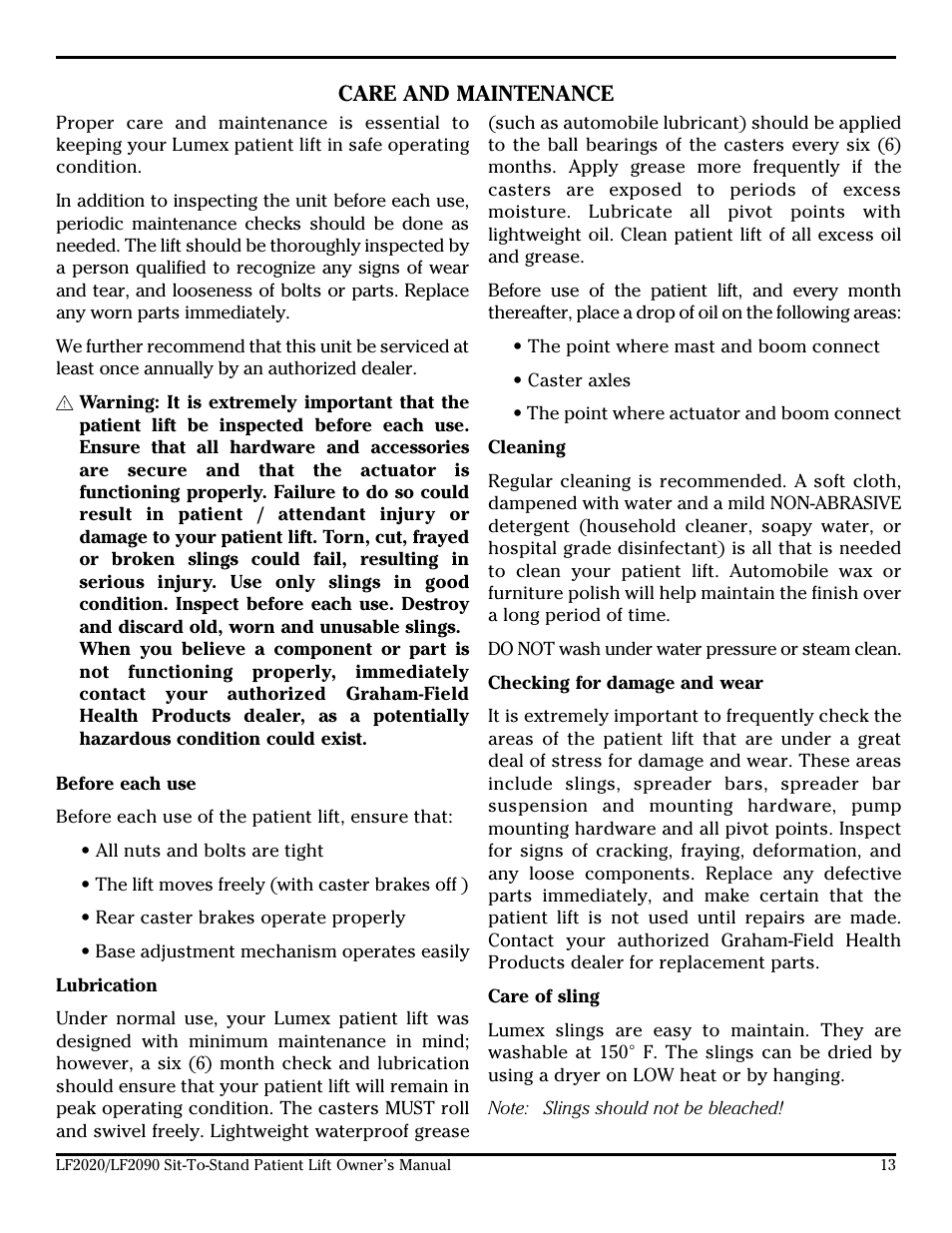 Lumex Syatems LF2020 User Manual | Page 13 / 20