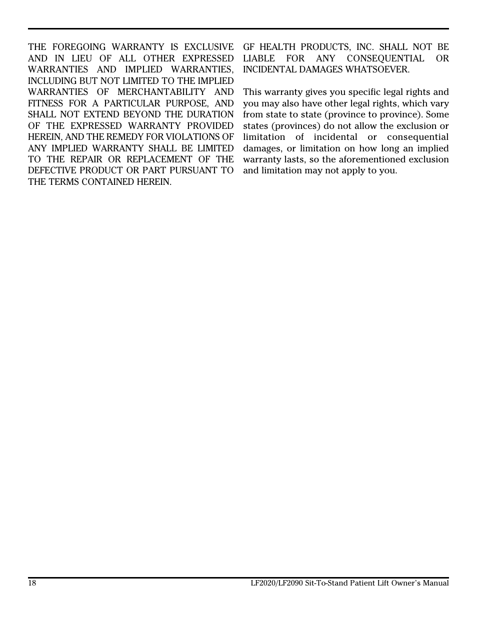 Lumex Syatems LF2020 User Manual | Page 18 / 20
