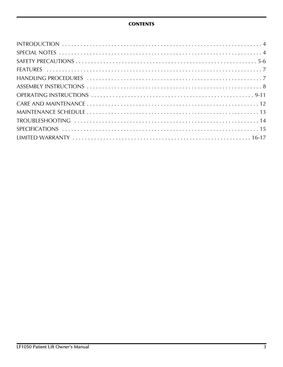 Lumex Syatems LF1050 User Manual | Page 3 / 20