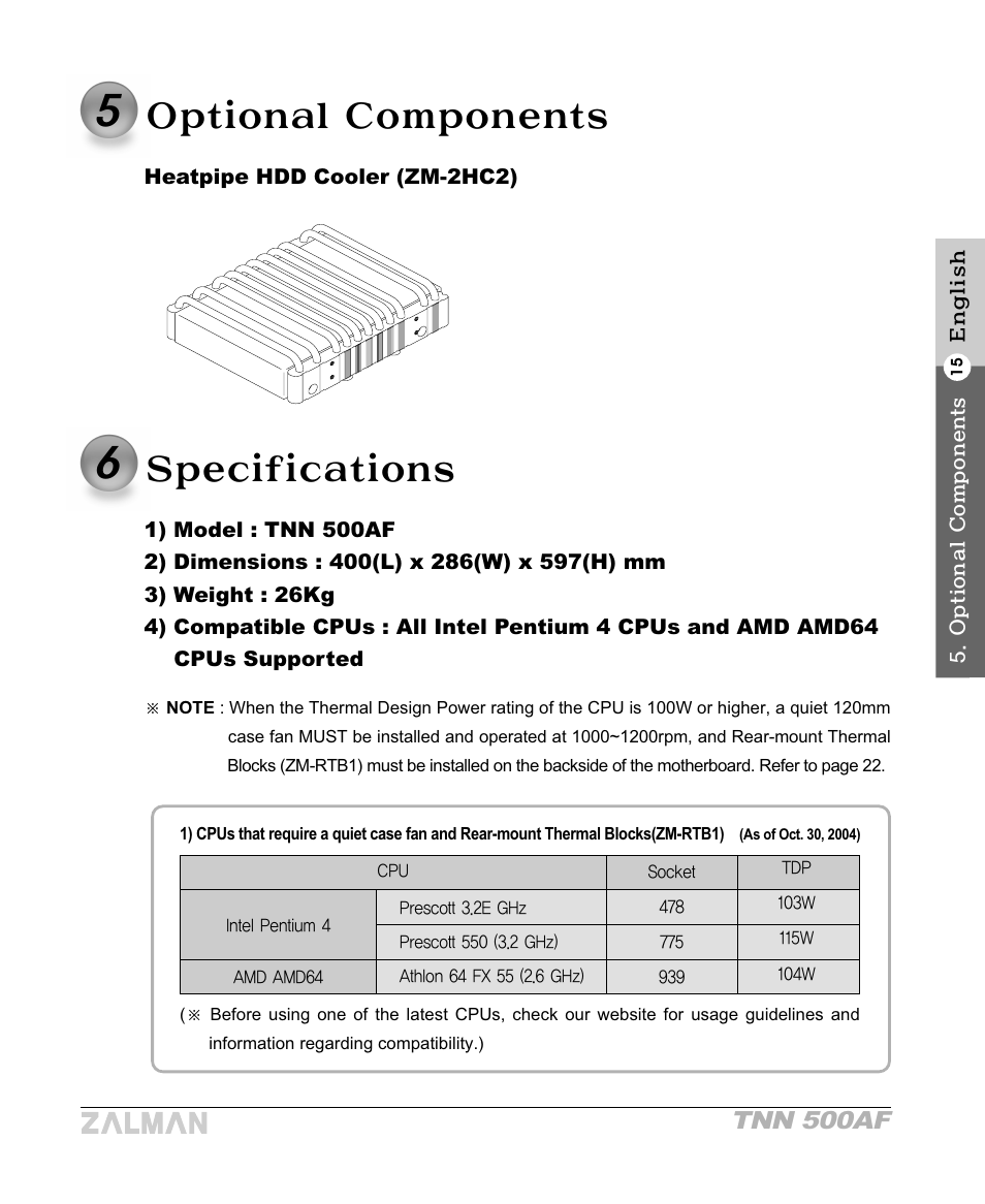 Tnn 500af | ZALMAN TNN 500AF User Manual | Page 17 / 49