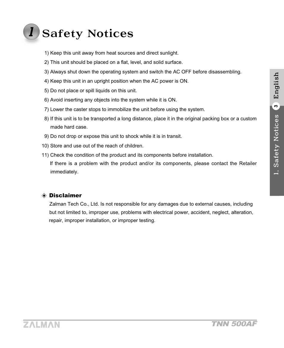 Tnn 500af | ZALMAN TNN 500AF User Manual | Page 5 / 49