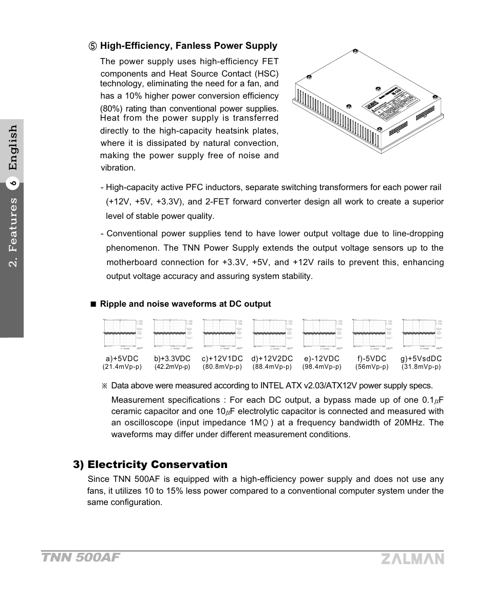 Tnn 500af, 3) electricity conservation | ZALMAN TNN 500AF User Manual | Page 8 / 49